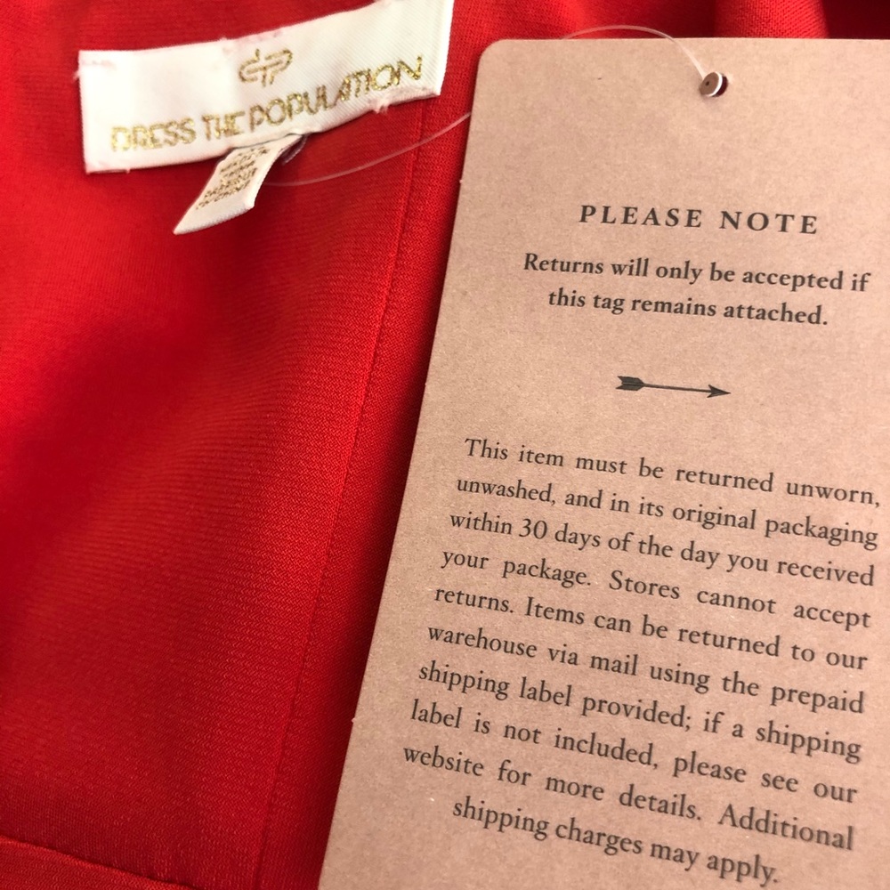 NWT Dress the Population x Anthro tangerine dress - Picture 7 of 8